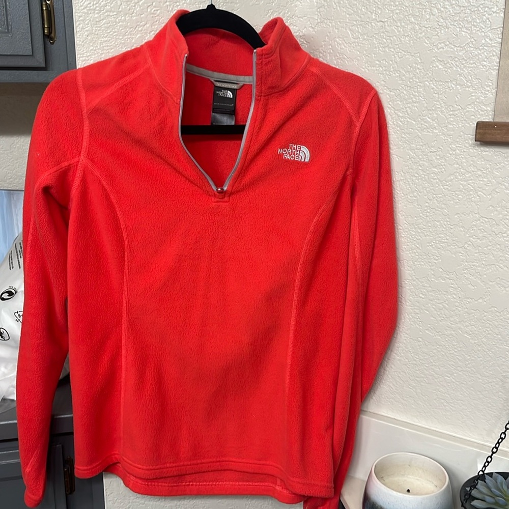 Coral North Face Quarter Zip Up
